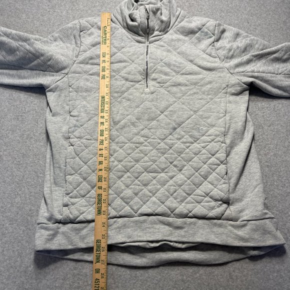 Lululemon Sweatshirt Womens 12 Gray Pullover 1/2 Zip Quilted Long Sleeve Active - Picture 8 of 10